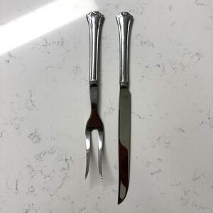Reed‎ & Barton LYNDON Stainless Glossy Silverware Solid 2pc Steak Carving Set